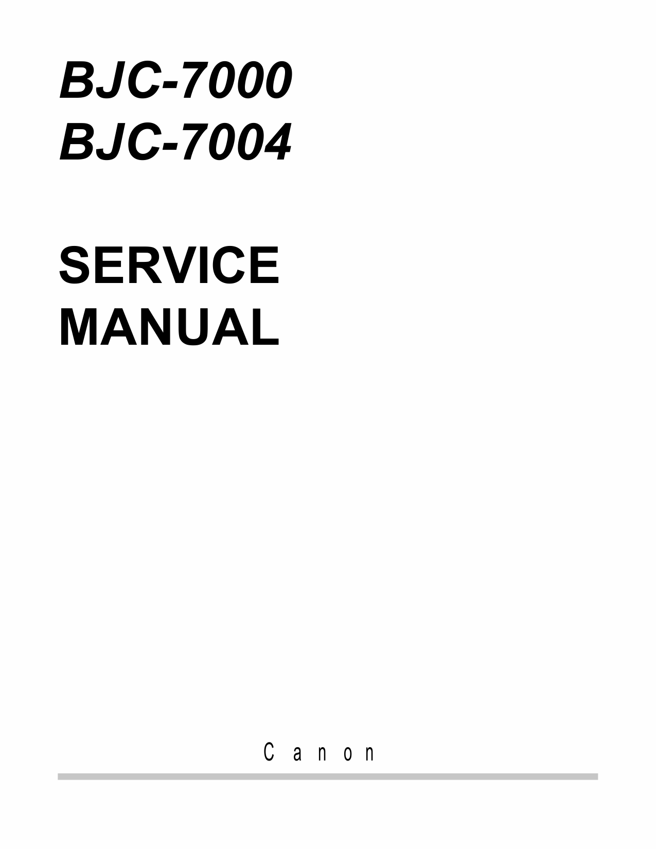 Canon BubbleJet BJC-7000 7004 Service Manual-1